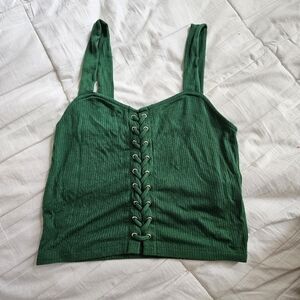 Green crop top